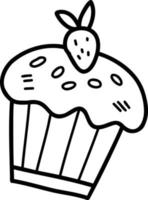 hand gezeichnete cupcakes illustration vektor