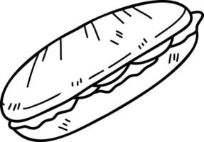 hand gezeichnete köstliche sandwichillustration vektor