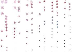 hellblaues, rotes Vektorlayout mit hellen Schneeflocken. vektor