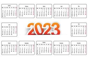 abstrakt 2023 kalender mall design vektor