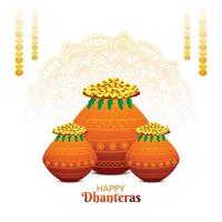 Lycklig dhanteras kort festival bakgrund vektor