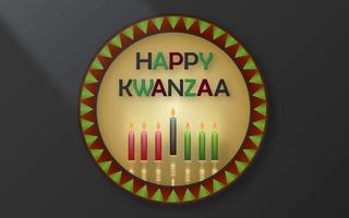 Lycklig kwanzaa kort med trevlig och kreativ symboler på Färg bakgrund för kwanzaa Semester vektor