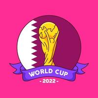 qatar fotboll logotyp vektor illustration. värld kopp tecknad serie design