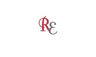 alfabetet bokstäver initialer monogram logotyp re, er, r och e vektor
