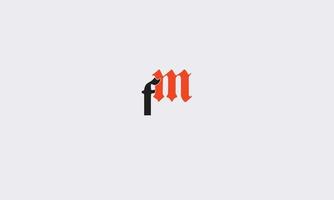 alfabetet bokstäver initialer monogram logotyp fm, mf, f och m vektor