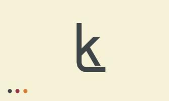 alfabetet bokstäver initialer monogram logotyp lk, kl, l och k vektor