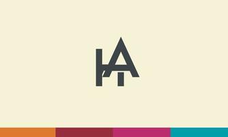 alfabetet bokstäver initialer monogram logotyp ha, ah, h och a vektor