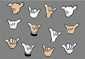 Shaka Cartoon Hand Vektoren