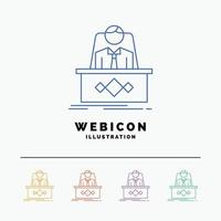 Spiel. Chef. Legende. Meister. ceo 5 Farblinie Web-Icon-Vorlage isoliert auf weiß. Vektor-Illustration vektor