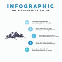 kulle. landskap. natur. berg. Sol infographics mall för hemsida och presentation. glyf grå ikon med blå infographic stil vektor illustration.