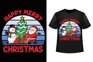 Lycklig glad jul - jul t-shirt design mall vektor