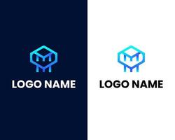 Buchstabe m und m Logo-Design-Vorlage vektor