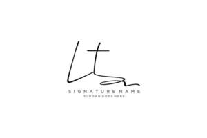 Initiale lt Brief Signatur Logo Vorlage elegantes Design Logo Zeichen Symbol Vorlage Vektor Icon