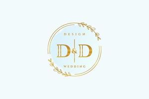 anfängliches dd-schönheitsmonogramm und elegantes logo-design handschriftlogo der ersten unterschrift, hochzeit, mode, blumen und botanik mit kreativer vorlage. vektor