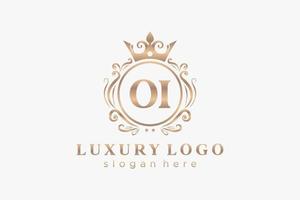 Initial Oi Letter Royal Luxury Logo Vorlage in Vektorgrafiken für Restaurant, Lizenzgebühren, Boutique, Café, Hotel, heraldisch, Schmuck, Mode und andere Vektorillustrationen. vektor