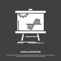 Geschäft. Diagramm. Daten. Graph. Statistik-Symbol. Glyphenvektorsymbol für ui und ux. Website oder mobile Anwendung vektor