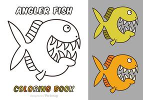 Free Cartoon Angler Fisch Vektor Malbuch