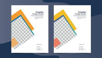 broschyr, affisch, flygblad, broschyr, tidskrift, omslag design med Plats för Foto bakgrund, vektor illustration mall i a4 storlek fri vektor