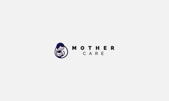 mor innehav en bebis logotyp design med henne ärm i hjärta formad vektor