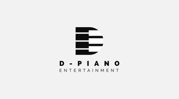 brev d piano logotyp design mall vektor