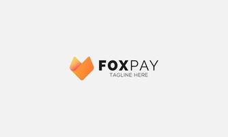 Vektor trendiges minimalistisches Rotfuchs-Pay-Head-Logo-Design im flachen Stil