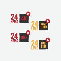 Live-Nachrichten 24 Logo-Vecto-Design vektor