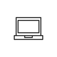 bärbar dator linje ikon logotyp mall vektor