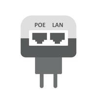 poe appapter platt illustration. injektor för elektronisk Utrustning på en vit bakgrund. vektor