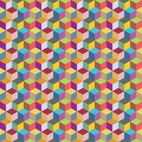 abstrakter Vektorhintergrund mit bunten symmetrischen Parallelogrammformen. einfache flache illustration des mehrfarbigen stapelwürfels. geometrie nahtlose mustergrafiken, quadrate, rauten, sechsecke. vektor