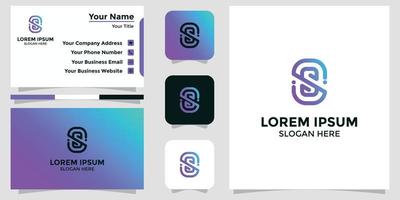 letter s design logo und branding-karte vektor