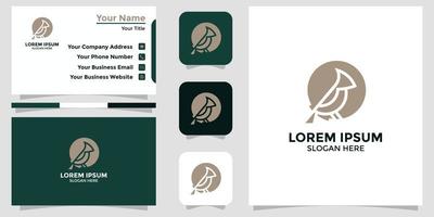 Vogeldesign-Logo und Branding-Karte vektor