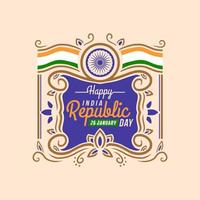 Happy India Republic Day 26. Januar vektor