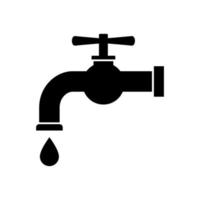 flaches Symbol für soliden Wasserhahn vektor