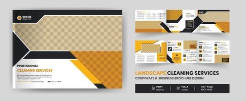 Reinigungsservice Landschaft Trifold Business Firmenprofil Broschüre Template Design 6 Seite vektor