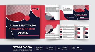 Gym kondition 6 sida fyrkant trifold företags- företag företag broschyr design mall vektor