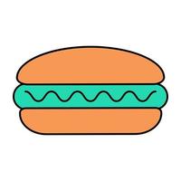 moderne Design-Ikone des Hotdog-Burgers vektor