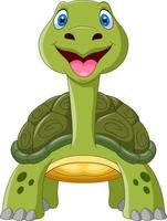 süße Cartoon-Schildkröte ein Lächeln vektor