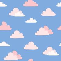 rosa wolken am blauen himmel nahtlose mustervektorillustration vektor