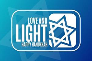 Fröhliches Hanukkah. Liebe und Licht. Urlaubskonzept. vorlage für hintergrund, banner, karte, poster mit textbeschriftung. Vektor-eps10-Illustration. vektor