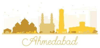 goldene silhouette der skyline von ahmedabad. vektor