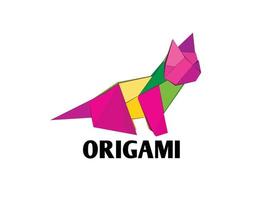 katt origami djur- logotyp vektor