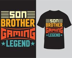 Sohn Bruder Gaming-Legende Gaming-T-Shirt-Design Pro-Download vektor