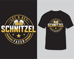 låt oss skaffa sig schnitzel inför oktober fest tshirt design. oktober fest öl tshirt design mall proffs ladda ner vektor