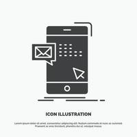 Bulk, Dialog, Instant, Mail, Nachrichtensymbol. graues Symbol des Glyphenvektors für ui und ux, Website oder mobile Anwendung vektor