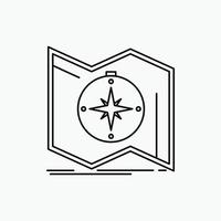 Richtung. erforschen. Karte. navigieren. Navigationszeilensymbol. vektor isolierte illustration