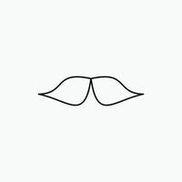 Schnurrbart, Hipster, Movember, männlich, Männer Symbol Leitung. vektor isolierte illustration
