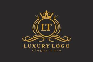 första lt brev kunglig lyx logotyp mall i vektor konst för restaurang, kungligheter, boutique, Kafé, hotell, heraldisk, Smycken, mode och Övrig vektor illustration.
