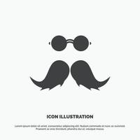 mustasch. hipster. flyttar. manlig. män ikon. glyf vektor grå symbol för ui och ux. hemsida eller mobil Ansökan