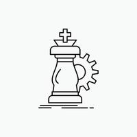 strategi. schack. häst. riddare. Framgång linje ikon. vektor isolerat illustration