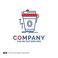 företag namn logotyp design för produkt. kampanj. kaffe. kopp. varumärke marknadsföring. blå och röd varumärke namn design med plats för Tagline. abstrakt kreativ logotyp mall för små och stor företag. vektor
